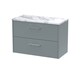 image 1 of Balterley Winshill Contemporary 2 Drawer Wall Hung Vanity Unit with Laminate Worktop, Grey, 800mm