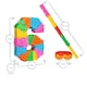 image 3 of Pinatas Number 6 Cardboard Pinata, Stick and Blindfold Set - W35cm x D7.5cm x H50cm - Multi
