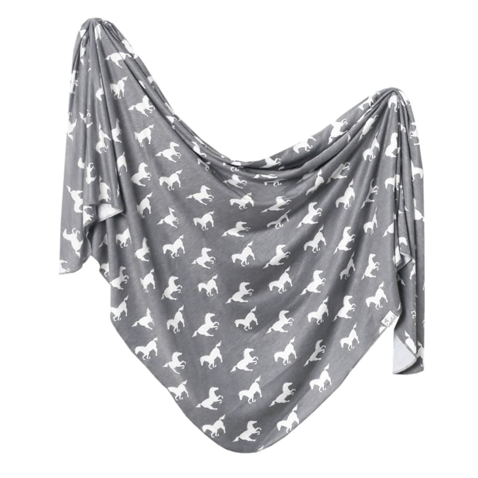 image 1 of Copper Pearl Knitted Swaddle Blanket Colt