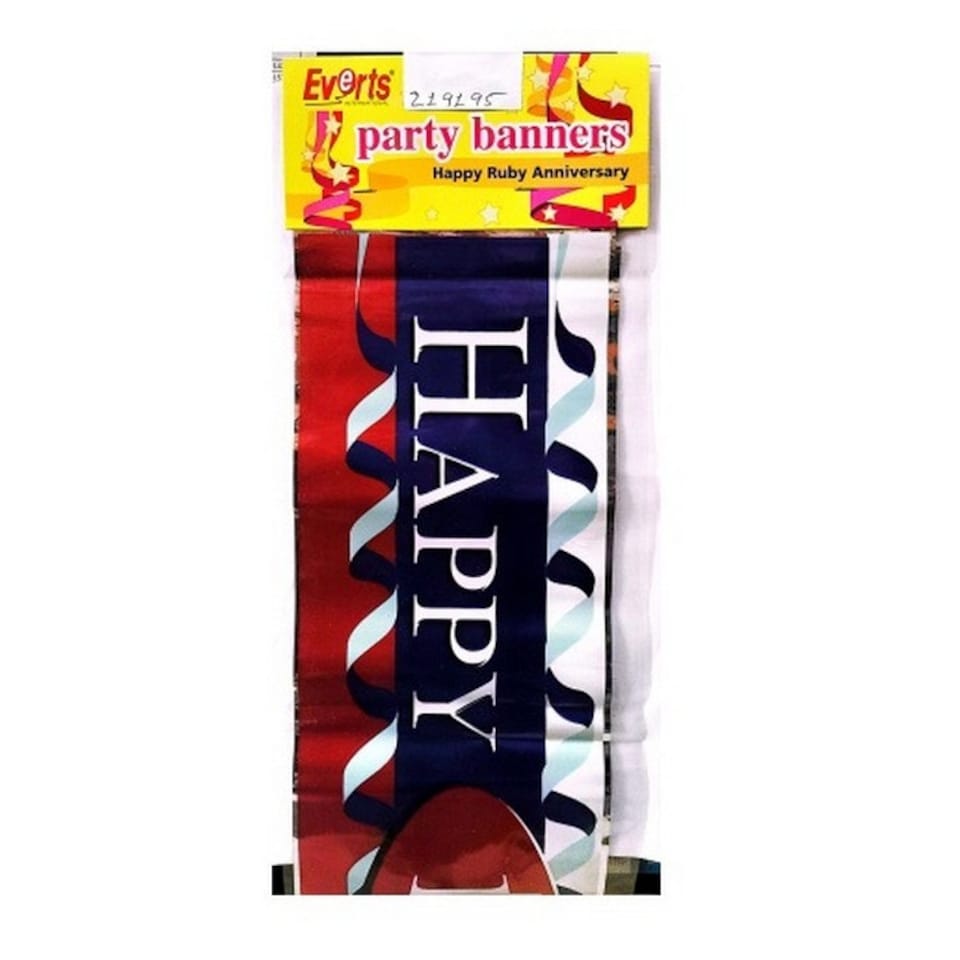 Everts Spiral 40th Anniversary Banner - Blue/White/Red - One Size