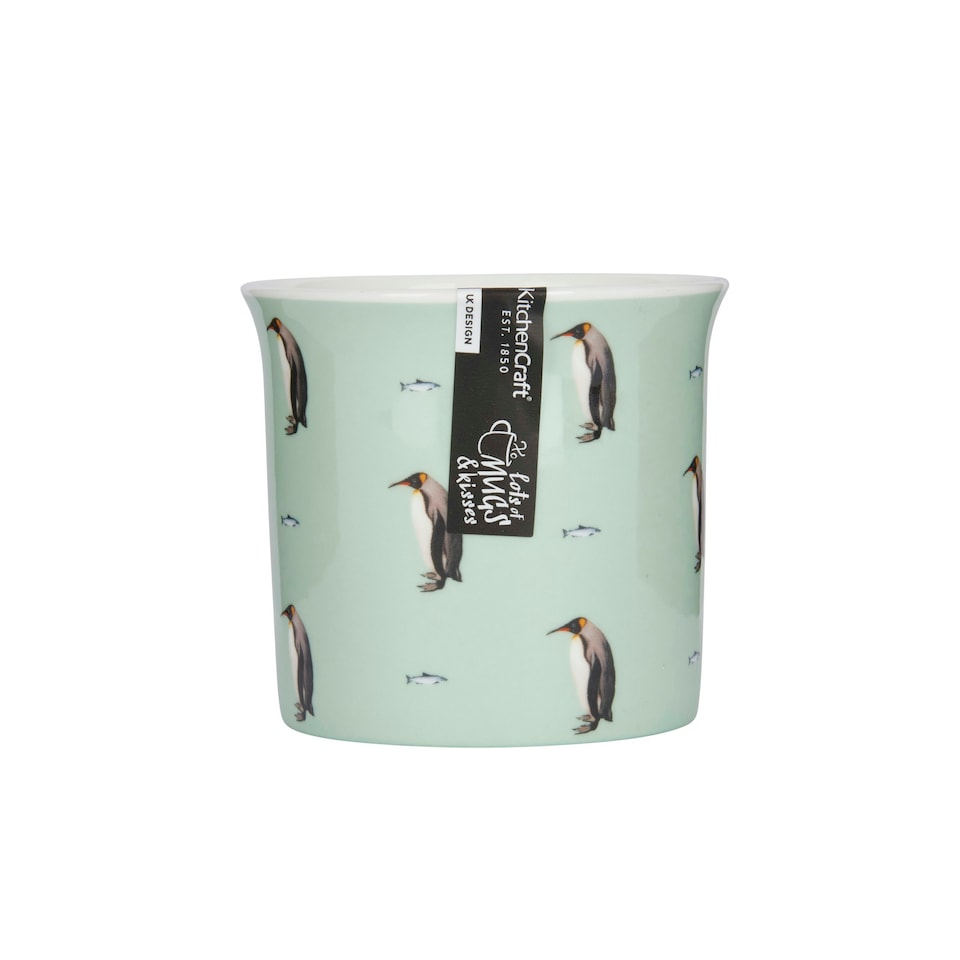 image 1 of KitchenCraft Fluted China Penguin Mug | Green | 1