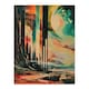 image 3 of Retro Sci-Fi Cliff By Moon Galaxy Fantasy Black Framed Wall Art Print A4