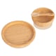 image 1 of Tiny Dining 3pc Round Bamboo Suction Dinner Set - Beige