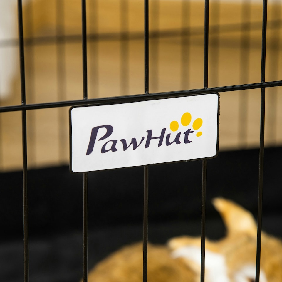 image 1 of PawHut Rabbit Cage Guinea Pig Small Animal Playpen Water Proof Roof 90x75x75 cm