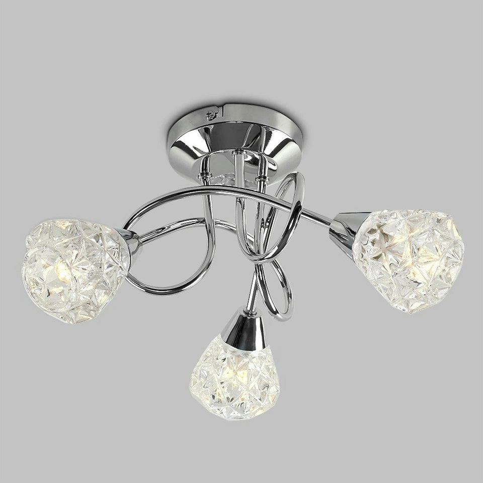 image 1 of ValueLights Astley 3 Way Chrome Cross Over Ceiling Light Chrome