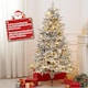 image 2 of 7ft Pre-Lit Snow Flocked Artificial Christmas Tree with LED Lights
