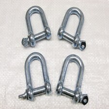 Dee Shackle Screw Pin Galvanised 16MM X2 (Commercial Chain Connector Caravan Tether)