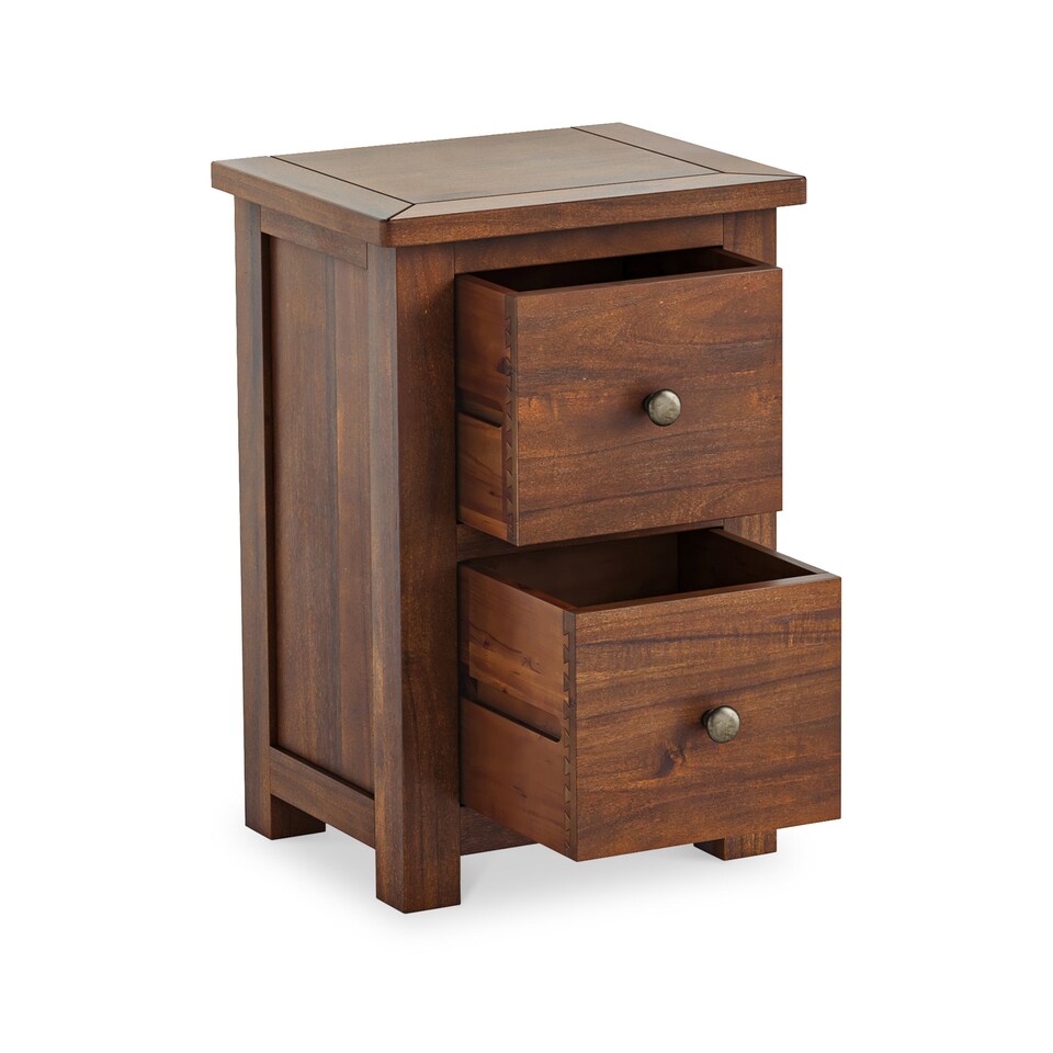 image 1 of Duchy Acacia 2 Drawer Bedside Table Brown Fully Assembled - By Roseland Furniture