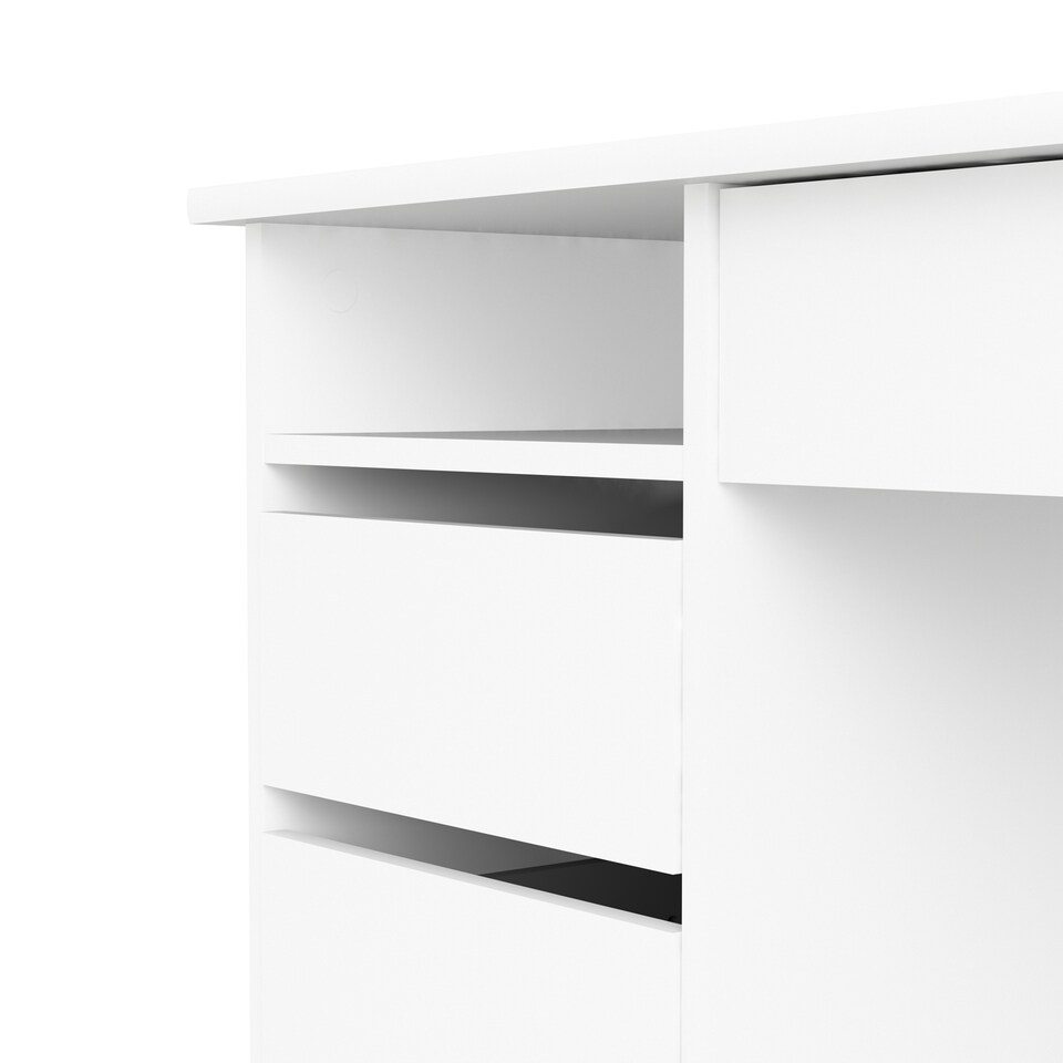 image 1 of Function Plus 4 Drawer Desk Handleless Drawer in White