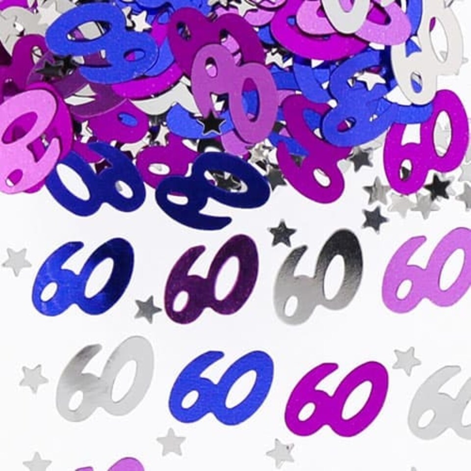 60th Birthday Pink Table Confetti - 14 Grams