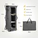 image 2 of COSTWAY 3 Tier Folding Cupboard 139cm Camping Storage Table Grey