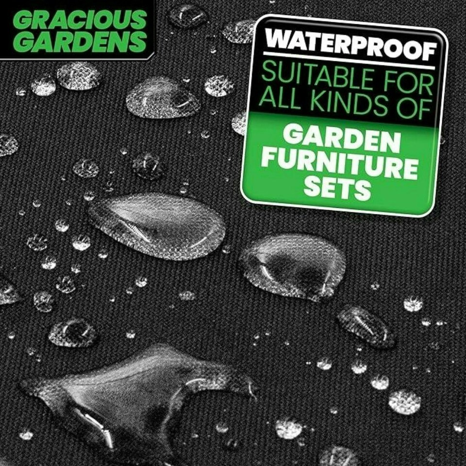 image 1 of Gracious Gardens Round 190x80cm Waterproof Round Furniture Cover Black