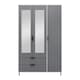 image 1 of Madrid 3 Door 2 Drawer Mirrored Wardrobe - L52 x W121.5 x H196 cm - Grey/White Gloss | Grey