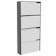 image 1 of Vida Designs Welham 4 Drawer Mirrored Shoe Cabinet Shoe Rack Storage Cupboard, Black