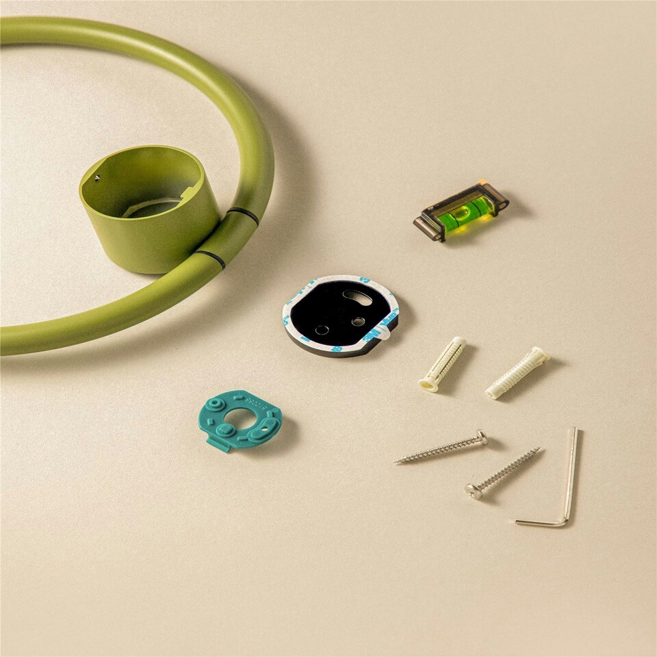 image 1 of Cosmic Wall Mounted Hand Towel Circular Ring with Stainless Steel Olive 21 cm