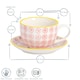 image 3 of Nicola Spring 12 Piece Hand-Printed Cappuccino Cup & Saucer Set - 250ml - Navy