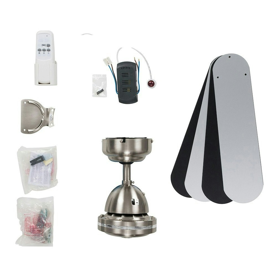 image 1 of ValueLights Magnum Silver Ceiling Fan Light