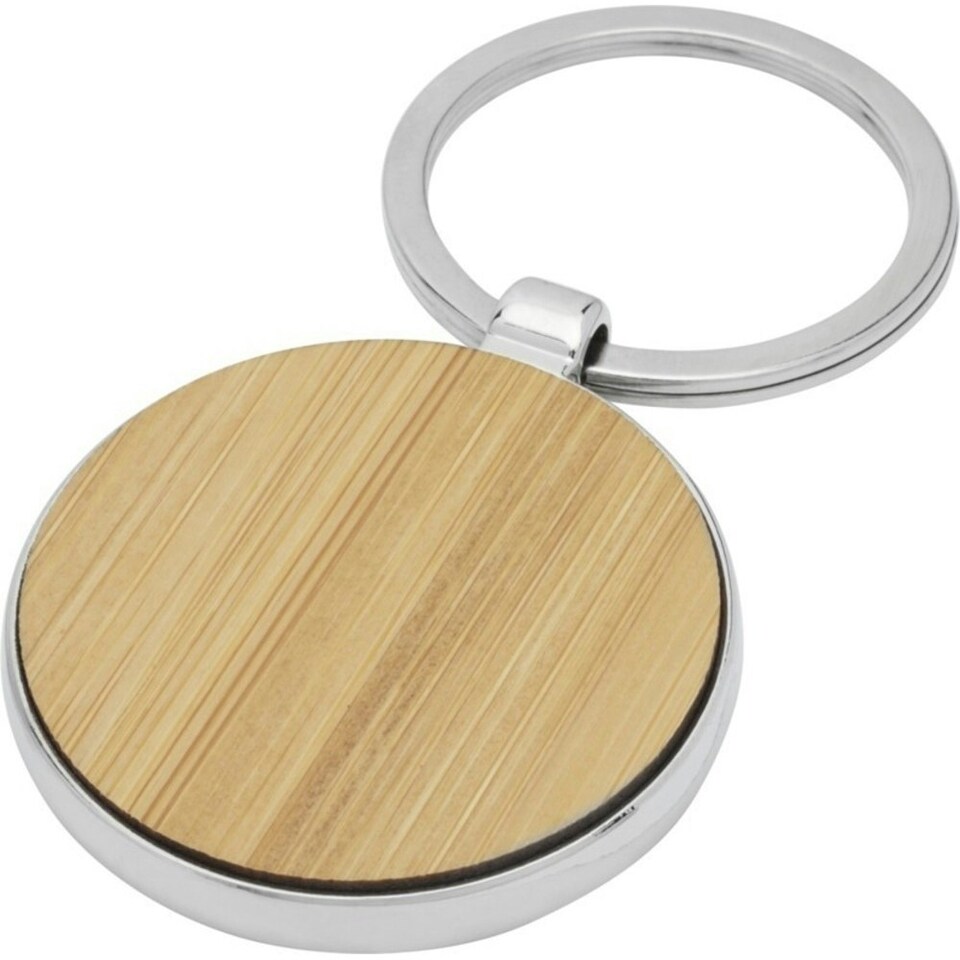 image 1 of Avenue Nino Round Bamboo Keyring - Natural - One Size