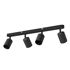 EMITTO 4-Way Spotlight Ceiling Light Fully Adjustable Steel Modern Black GU10