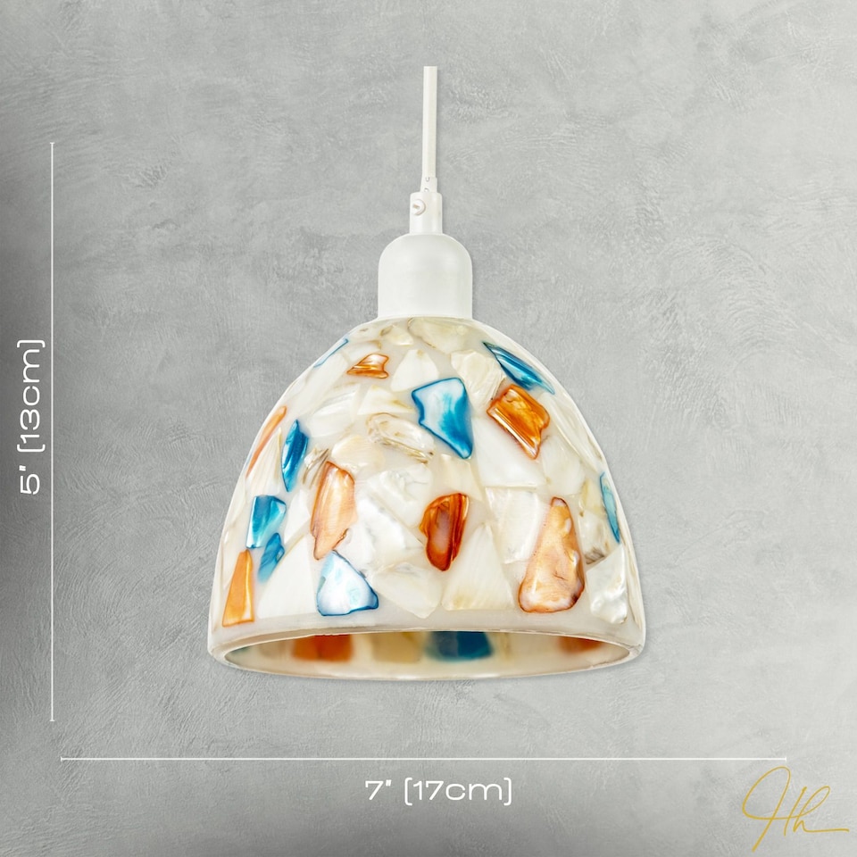 image 1 of Mother of Pearl Style Mosaic Glass Pendant Ceiling Lighting Shade