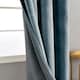 image 3 of Dusty Blue Velvet Blackout Eyelet Curtains - 46x54 Inch Drop - 2 Panel | Blue | One Size