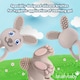 image 6 of Bobbie Bunny Baby Teether Toy Cappuccino Grey | Twist & Bounce Teething Toy
