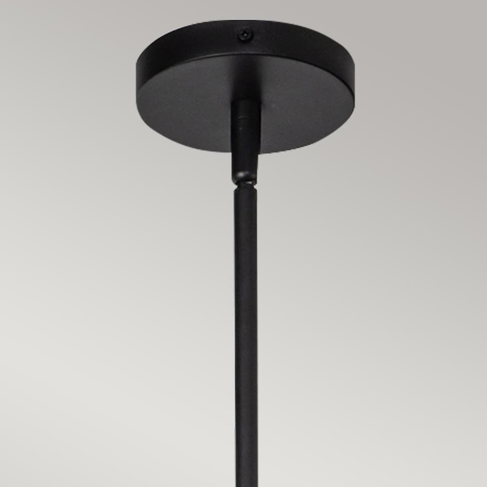 image 1 of Alora Mood Daphne Slim Pendant Ceiling Light Contemporary Matt Black, Natural 1x E27