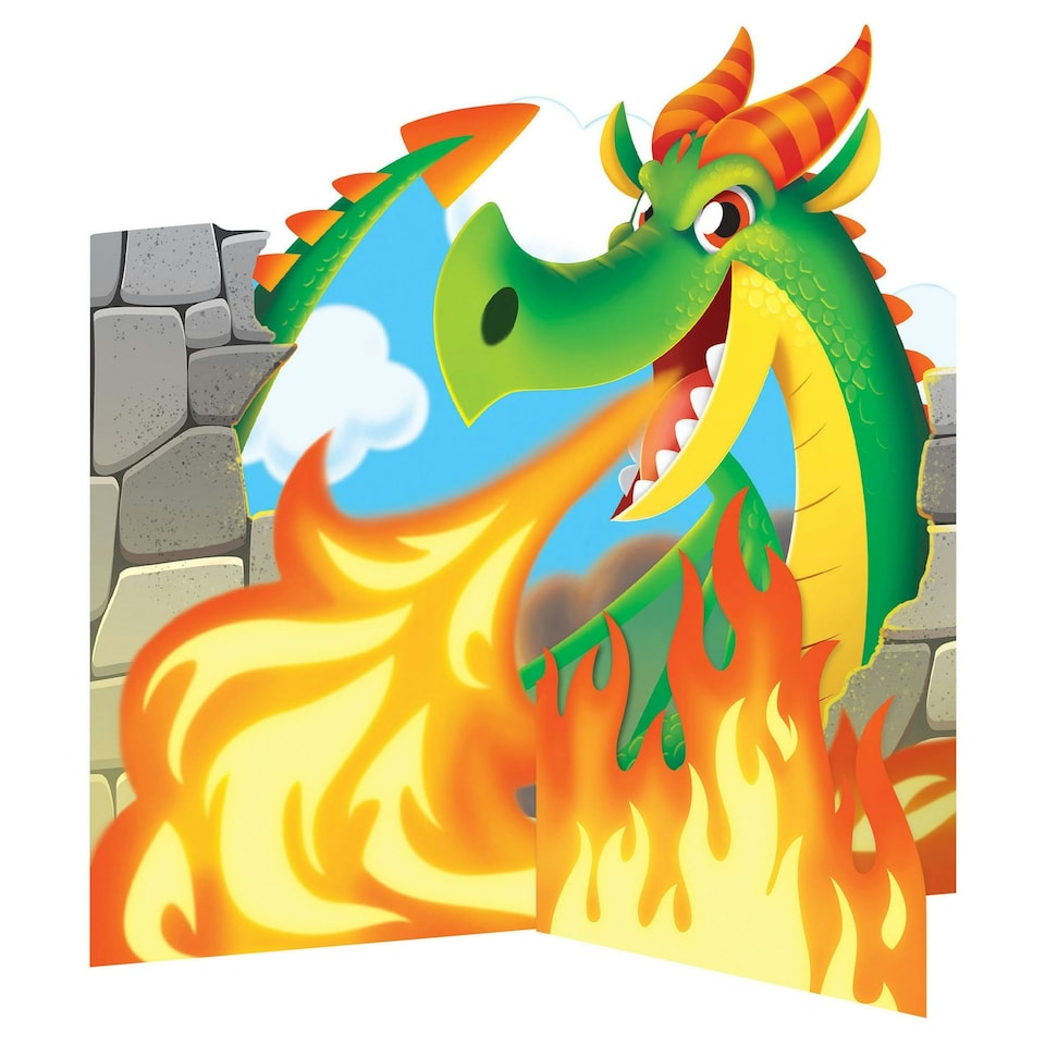 Creative Converting Paper Dragon Decoration - Green/Orange/Blue - One Size