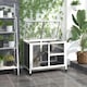 image 6 of PawHut Rabbit Hutch, Bunny Cage 2 Layers with Wheels & Open Roof, Grey