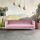 image 1 of Interiors by Premier 3 Seat Pink Sofa, Plush Pink Velvet Upholstered Settee Sofa, Classic Style Sofa Couch For Outdoor Patio Pink