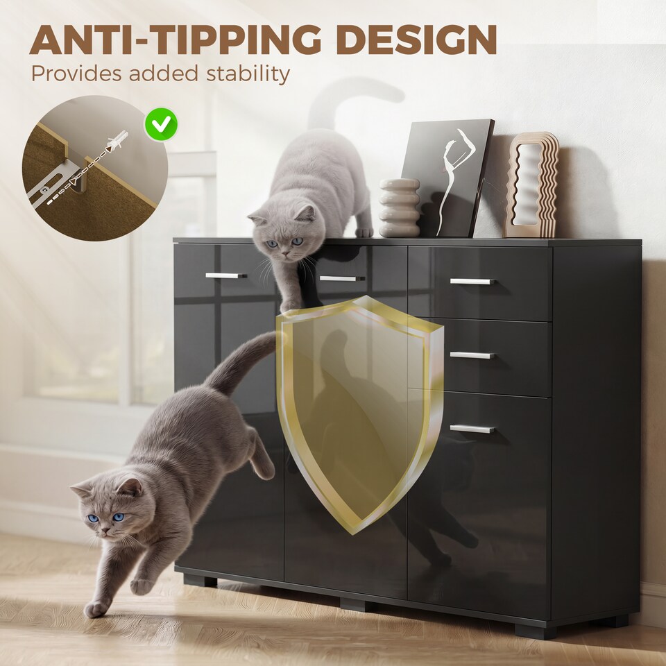 image 1 of HOMCOM Modern Sideboard Kitchen Storage Cabinet