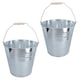 image 1 of 10L Galvanised Steel Metal Bucket Pail Water Coal Fire Greenhouse Garden Plants 2pc