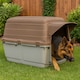 image 2 of Large Plastic Dog Kennel Outdoor Pet House Garden Shelter Weatherproof | Brown | Brown | S | 1