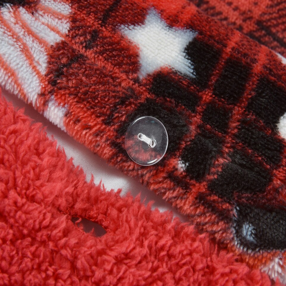 image 1 of Velosso Gonks Check Flannel Printed Cotton Blend Duvet Cover and Pillowcase Set Red | Super King