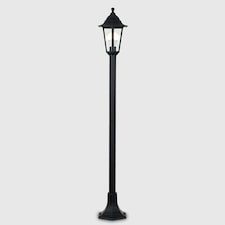 ValueLights Traditional 1.2m Black IP44 Outdoor Garden Lamp Post Bollard Light - Includes 6w LED GLS Bulb 3000K Warm White Black
