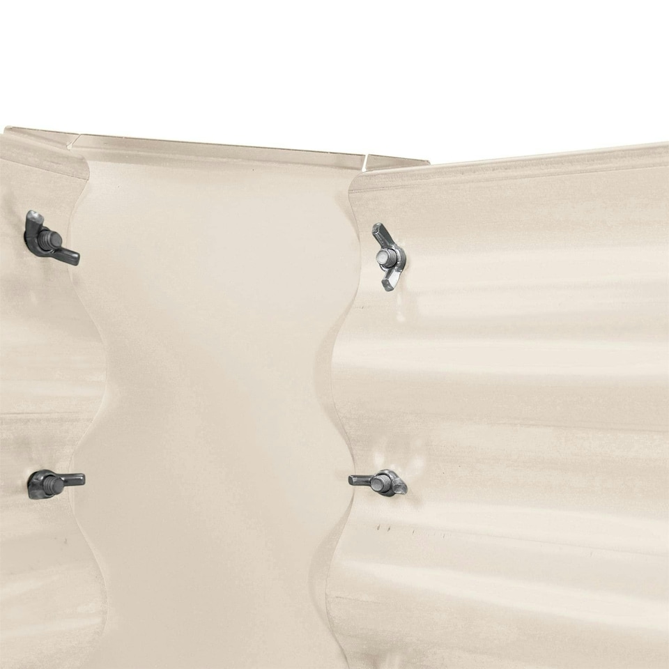 image 1 of Harbour Housewares Rectangle Galvanised Steel Raised Garden Bed - 180cm x 90cm - Ivory | Cream | Ivory