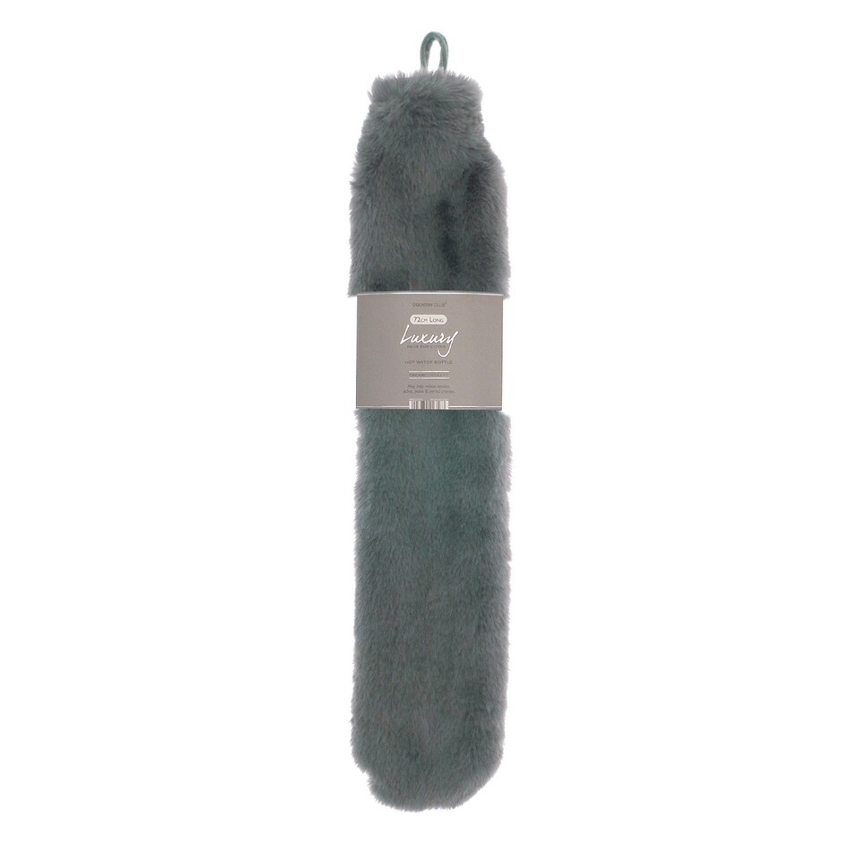 image 1 of Ribbon Super Luxury Long Faux Fur Hot Water Bottle And Cover