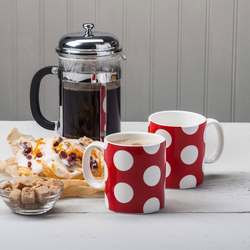 image 1 of Wm Bartleet & Sons Porcelain Spotty Large Mug, 1 Pint, Set of 2 | Purple | 2