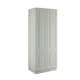 image 1 of Classic Square Panel Light Grey Double Wardrobe with Single Rail Grey