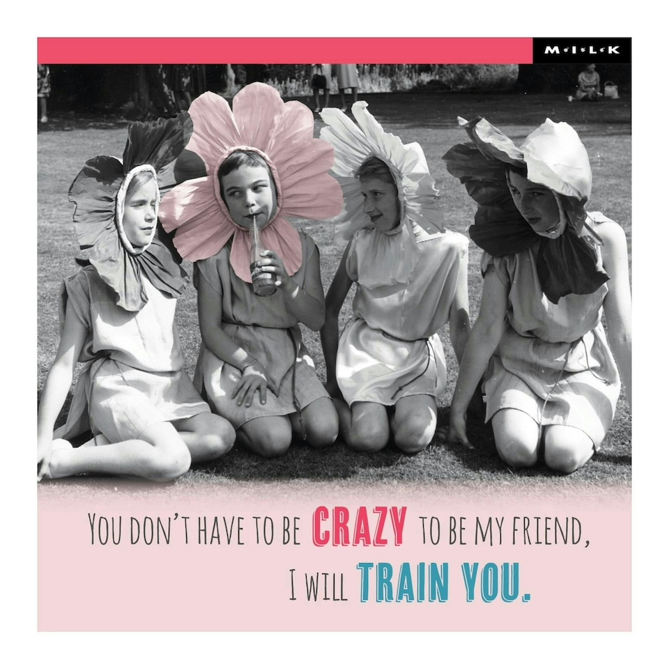 M.I.L.K Greetings Card Flower Head Girls
