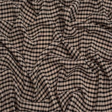 Minerva Core Range Beige Stretch Woven Gingham Seersucker Fabric for Dressmaking, 155cm / 61" Wide - per metre