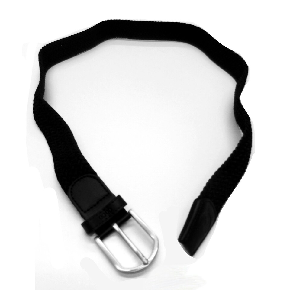image 1 of Coco Equestrian Black Unisex Adult Woven Elastic Fabric Braided Canvas Horse Riding Stretch Belt Black
