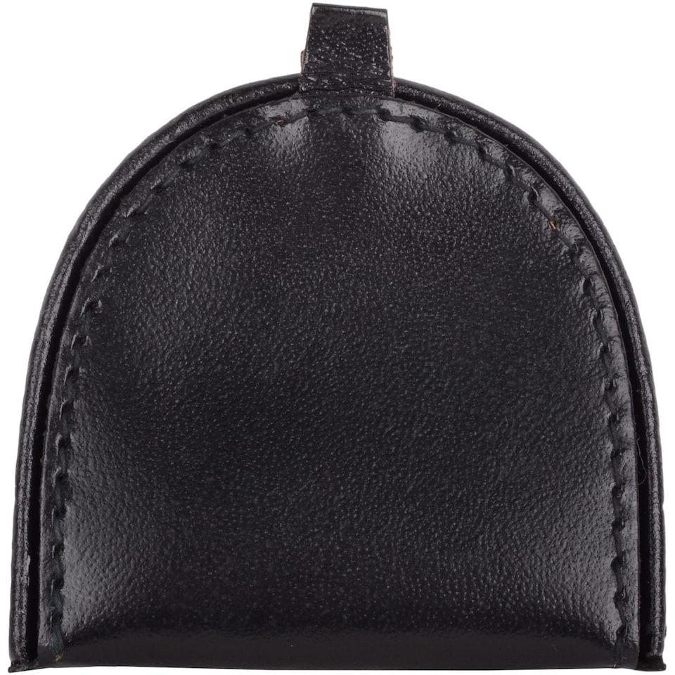 image 1 of Lorenz Real Leather Semi Round Money Tray Purse | Black | Black