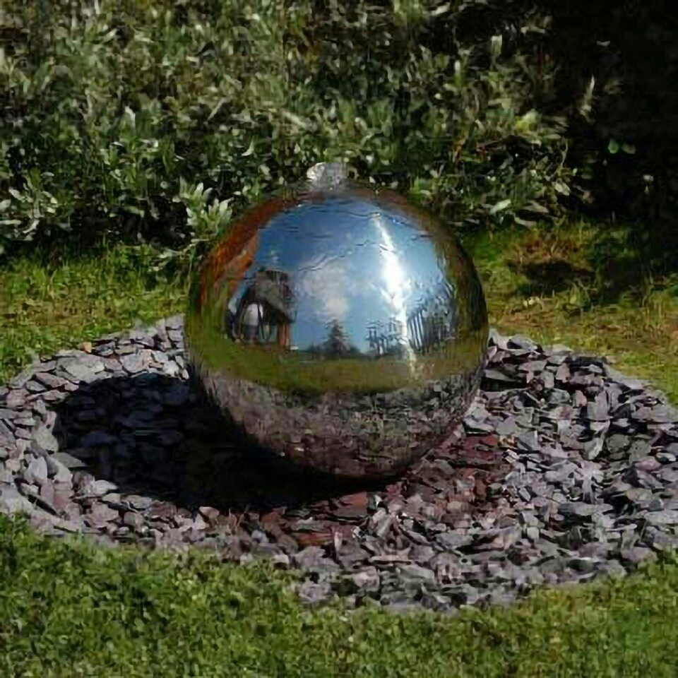 image 1 of Primrose Polished Stainless Steel Sphere Water Feature Lights No Reservoir 120cm
