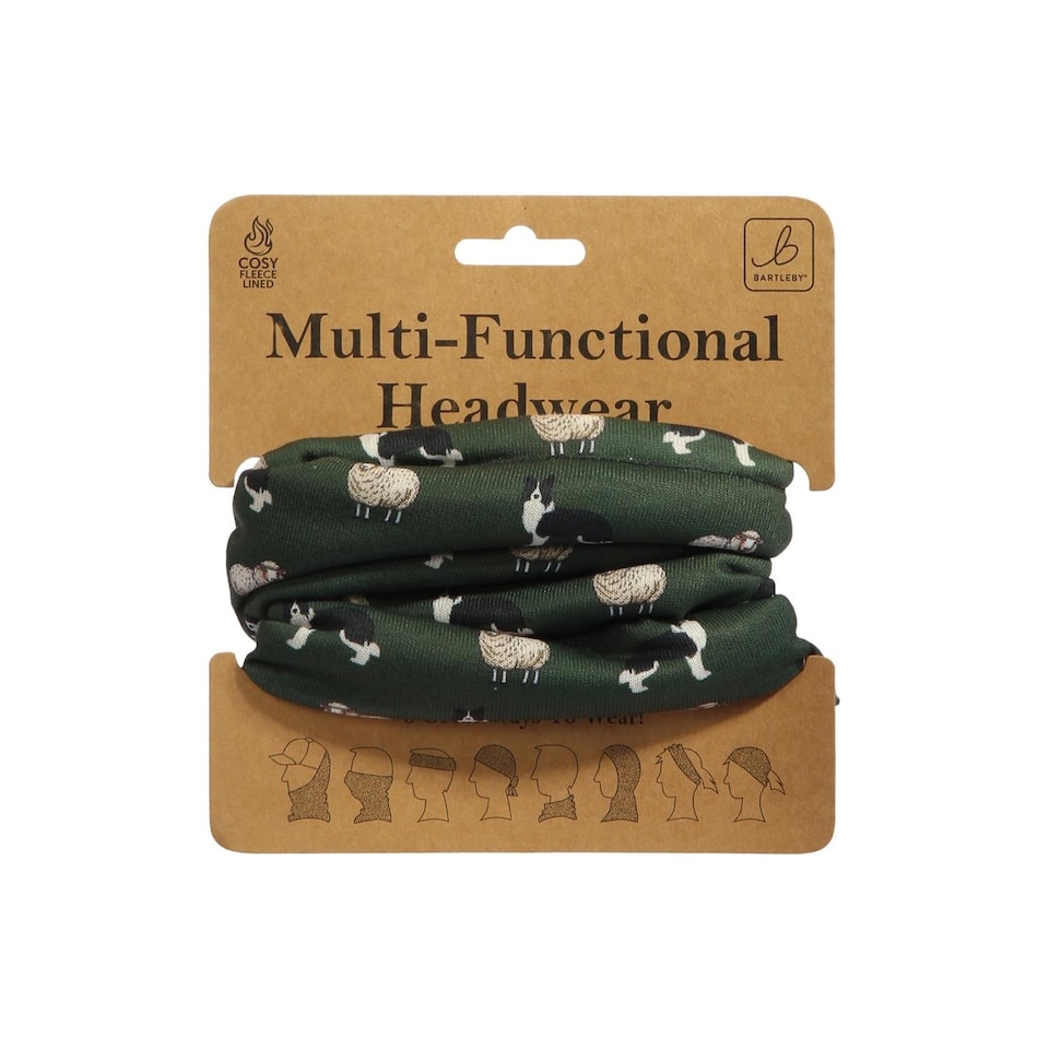 Bartleby Multifunctional Fleece Lined Snood Headwear Sheep And Sheepdog