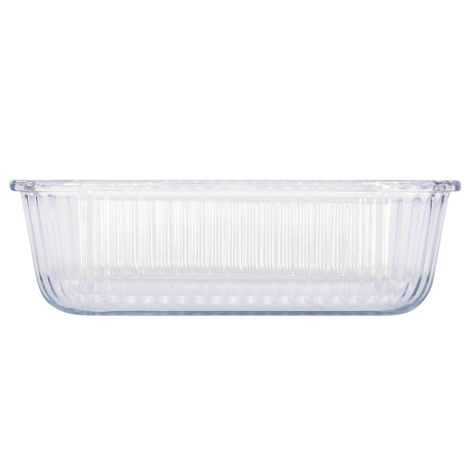 image 1 of Argon Tableware Optical Rectangular Glass Cake Dish - 22cm x 16.5cm | Clear | Clear | 22cm x 16.5cm