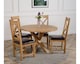 image 2 of Oregon Round Oak Dining Table and 4 Berkeley Leather Chairs | Brown | Brown