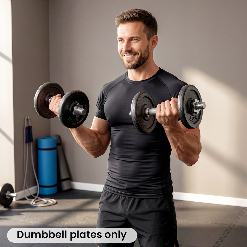 image 1 of SPORTNOW Weight Plates Set, 1"/2.5cm Weight Disc Pair, 4 x 2.5kg