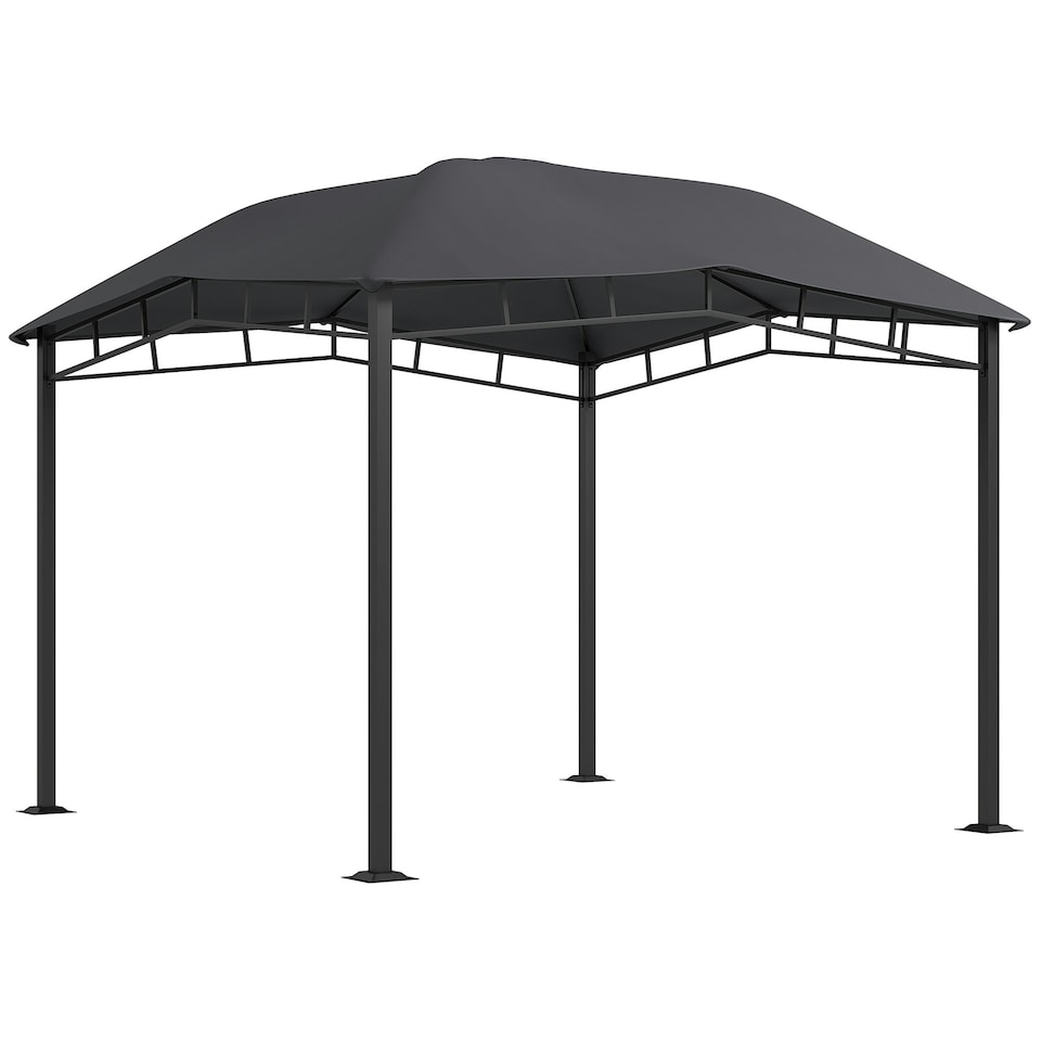 image 1 of Outsunny 3x3m Outdoor Patio Gazebo Canopy Tent, Steel Frame, Grey