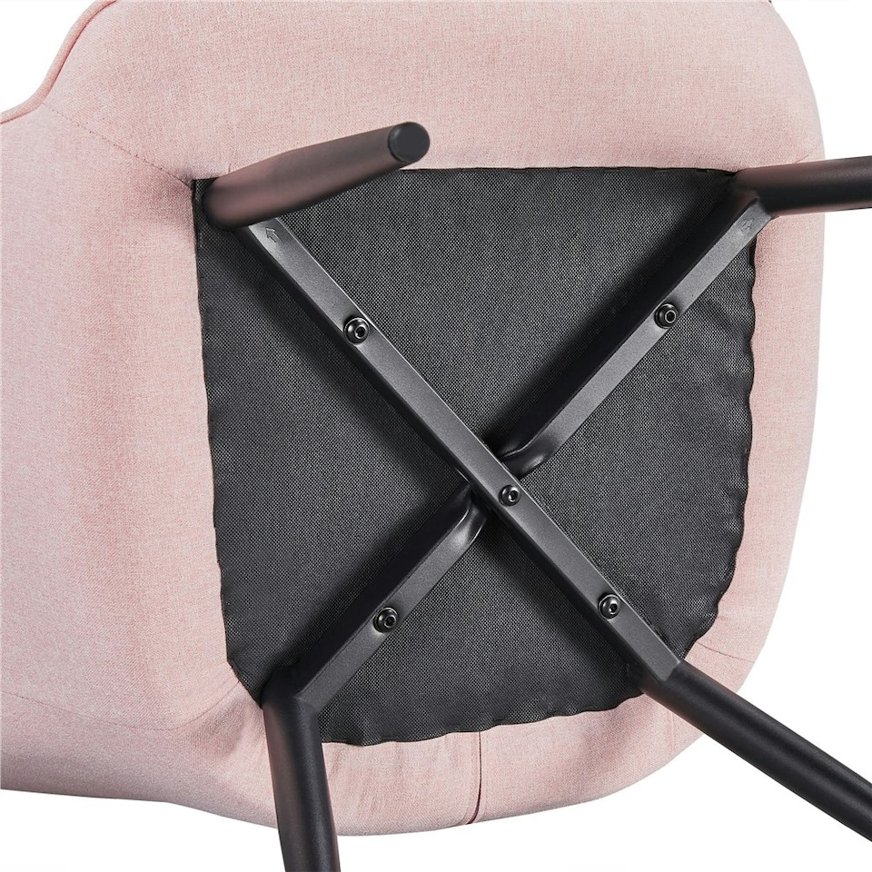 image 1 of Yaheetech Modern Pleated Curved Back Fabric Accent Chair Pink